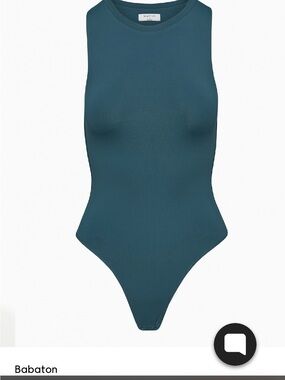 Aritzia Babaton Teal Ribbed High-Neck muscle contour Bodysuit